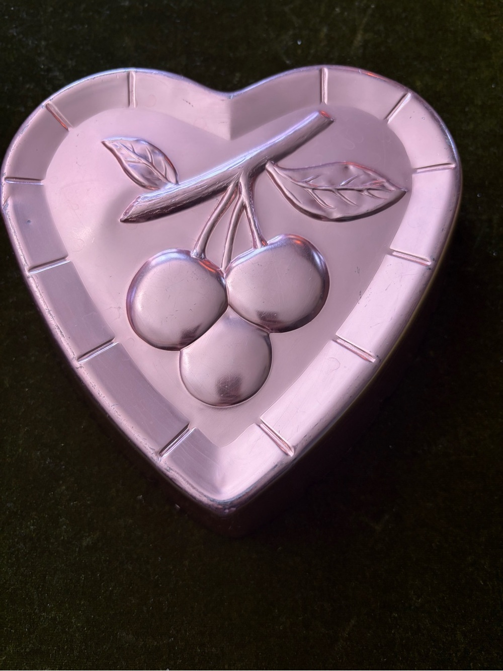 Pink Heart-Shaped Cherry jello mold